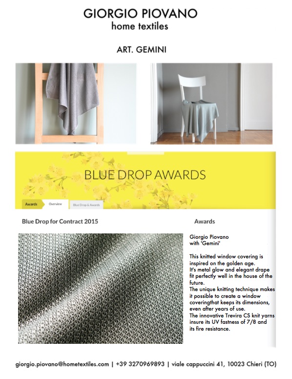 MoOD Blue Drop of Innovation - Awards 2015 Nomination for Contract